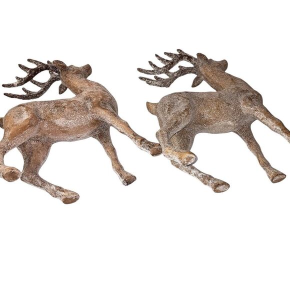 Reindeer Christmas Holiday Decor Glitter Standing Figurines - Picture 5 of 9